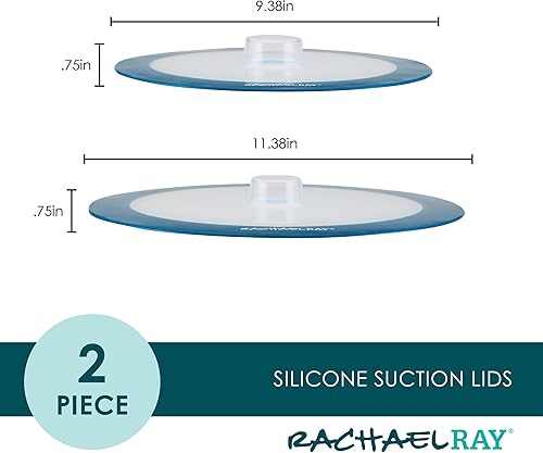 Miniatura 8 de Rachael Ray Tools and Gadgets - Juego de tapas de succión de silicona, 2 piezas, gris oscuro