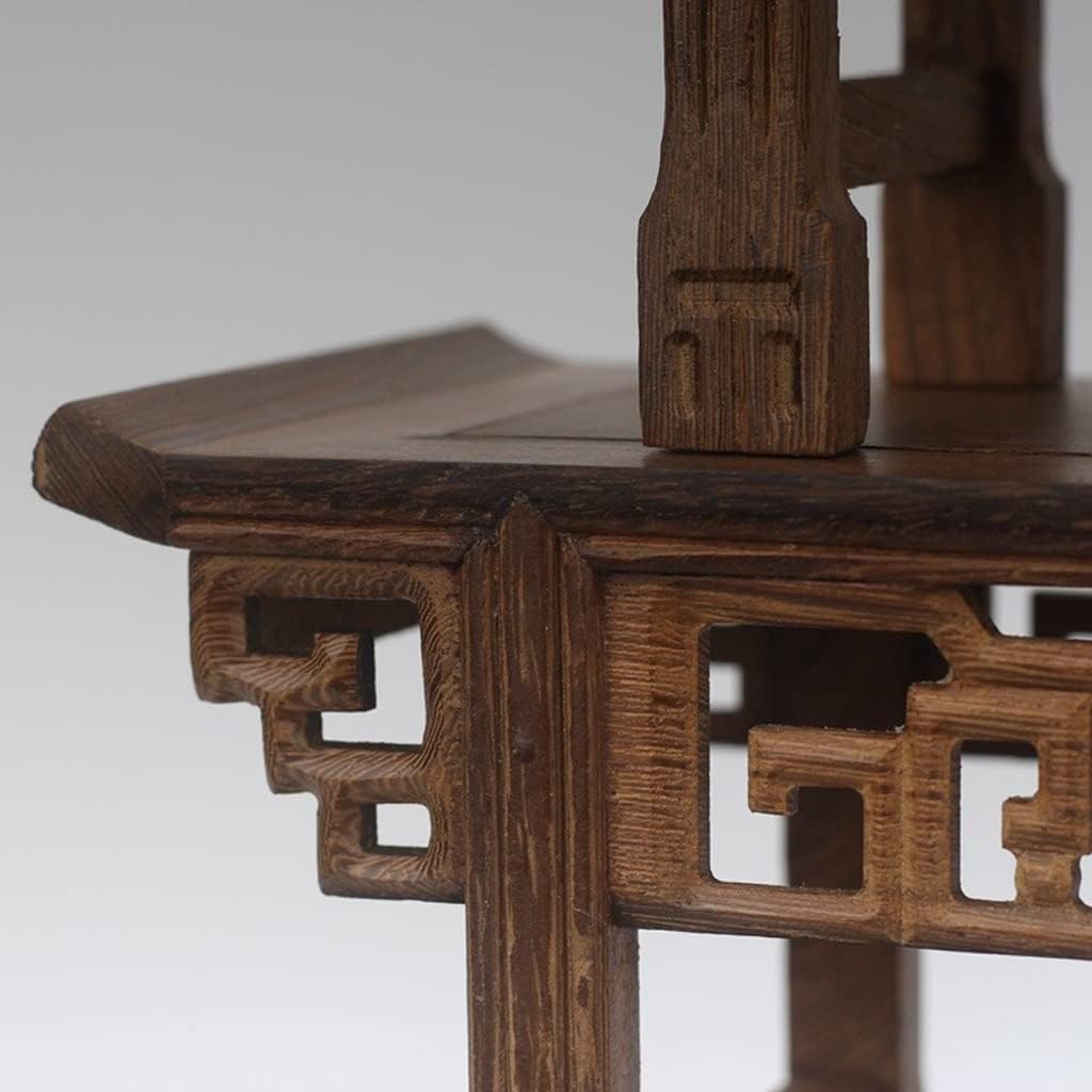 Bonsai Pedestal Vase Pedestal Stands Wooden Potted Plant Base Rectangular Carved Base Wood Carved Base for Table Living Room Jade Teapot Display Stand Planter Stand Plant Holder