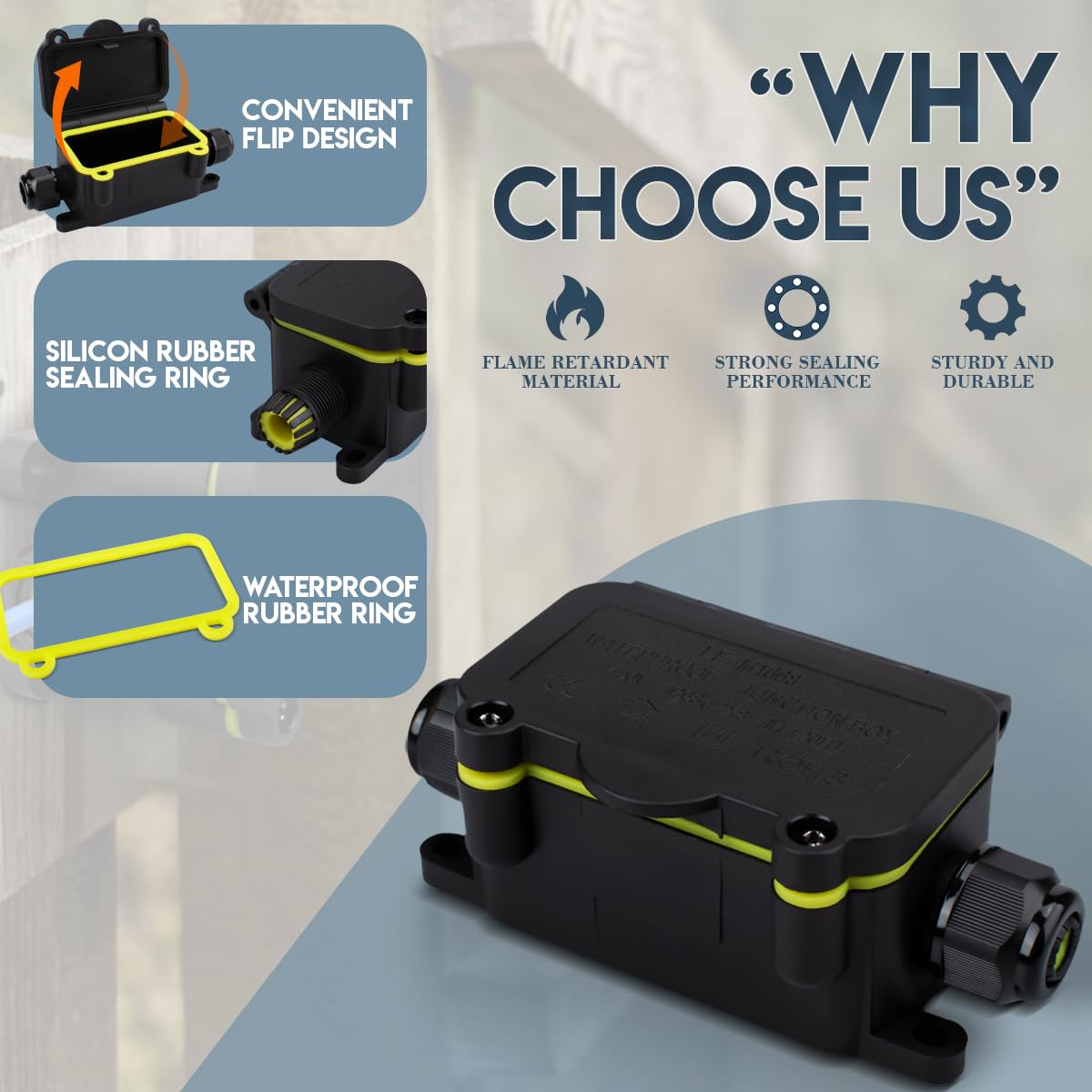 Innfeeltech 1 Pcs Electrical Junction Box Waterproof, Outdoor Waterproof Cable Connection Box LF-1668-2T - Image 3