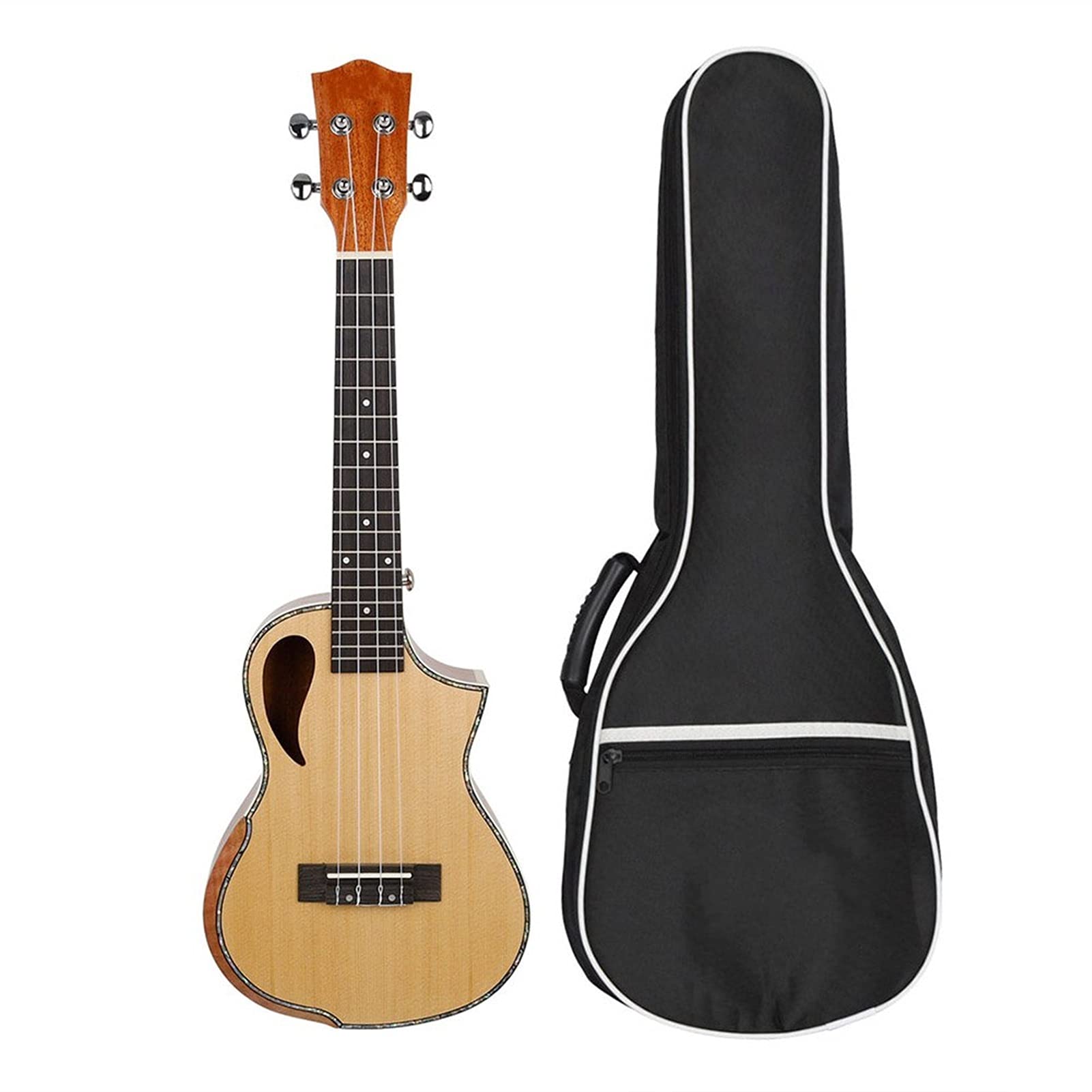 Ukulele koncertowe Początkujący Ukulele 23- calowy Koncert Ukulele Świerkowy Drewno Sopran 4 Struny Hawaiian Gitara Profesjonalne Struszone Instrumenty Muzyczne Z Przypadkiem