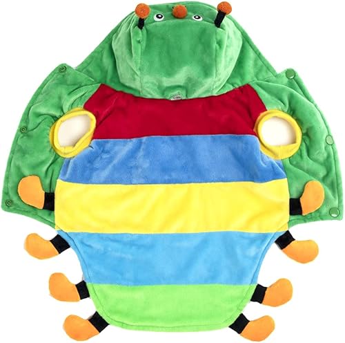 Miniatura 5 de Yoption Disfraz verde de oruga insecto para perro y gato para mascotas, disfraz de Halloween para mascotas, cachorro, cosplay, vestido, sudadera con