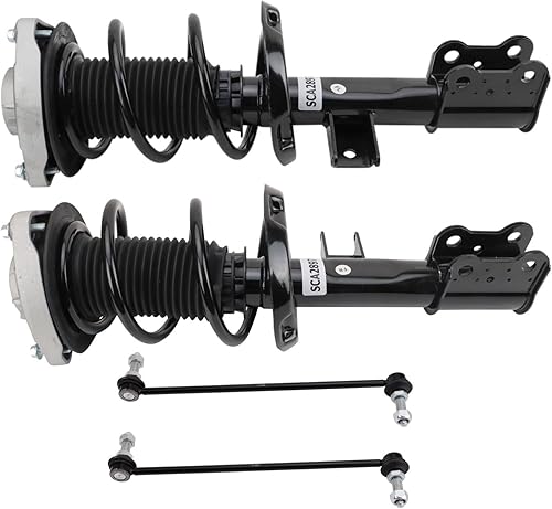 Miniatura 896 de TRQ Kit de suspensión delantera, conjunto de amortiguadores y resortes, barra estabilizadora, enlace estabilizador compatible con Chevrolet