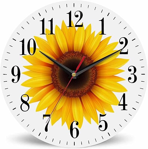 Miniatura 20 de Mxocom Reloj de pared de mariquita roja y negra, 10 pulgadas, silencioso, sin tictac, funciona con pilas, reloj redondo vintage para sala de estar,