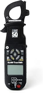 UEi DL489 Digital Clamp Meter HVAC Amp Meter True RMS Multimeter Auto-ranging 6000 Counts Voltage Tester, Measures Inrush AC/DC Current Voltage Temperature Capacitance Resistance Diodes Frequency NCV