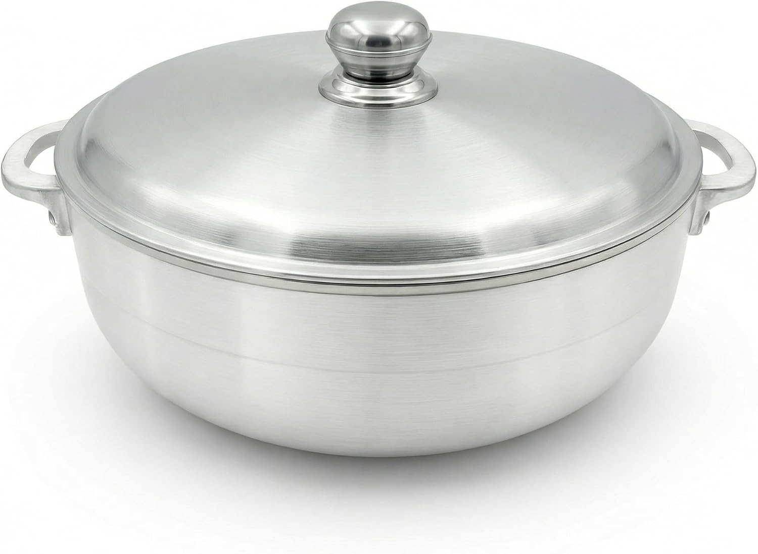 5.5-Quart 11-Inch Traditional Caldero Pot with Silver Aluminum Lid, Aluminum Rice Pot for Arroz, Beans, Soups and Stews, Induction Compatible