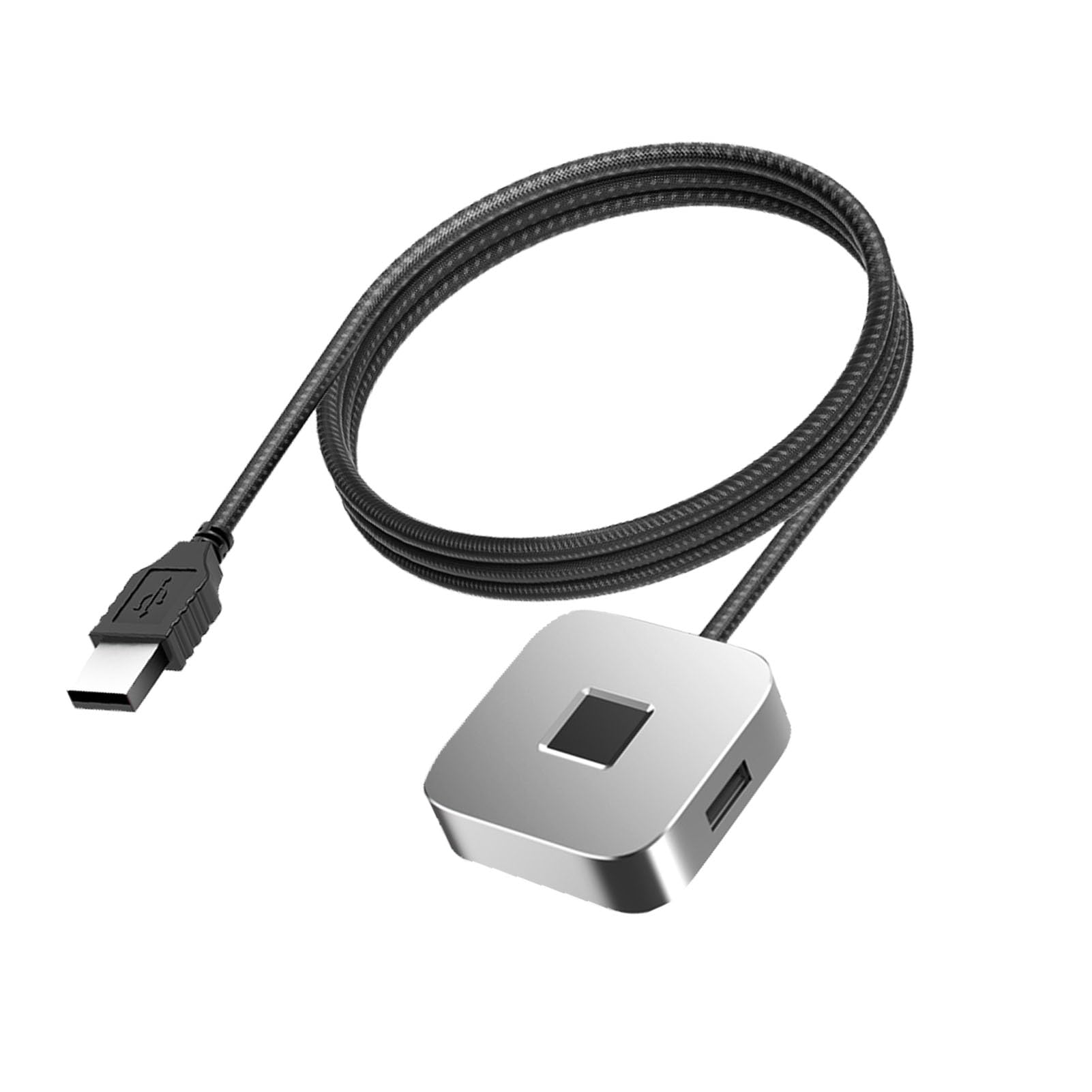 Fockety Lector de Huellas Dactilares USB, Escáner Biométrico Portátil de Huellas Dactilares, Llave de Seguridad de Coincidencia Rápida Táctil de 360 ​​Grados para Computadoras (Silver)