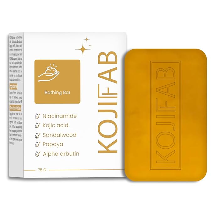 Glycerin Soap with Kojic Acid, Niacinamide & Sandalwood | For Skin Lightening, Sun damage & Reduces Dark Spot | Deep Moisturizing Bath Soap | for Men & Women | 75 Gm (Pack of 1)