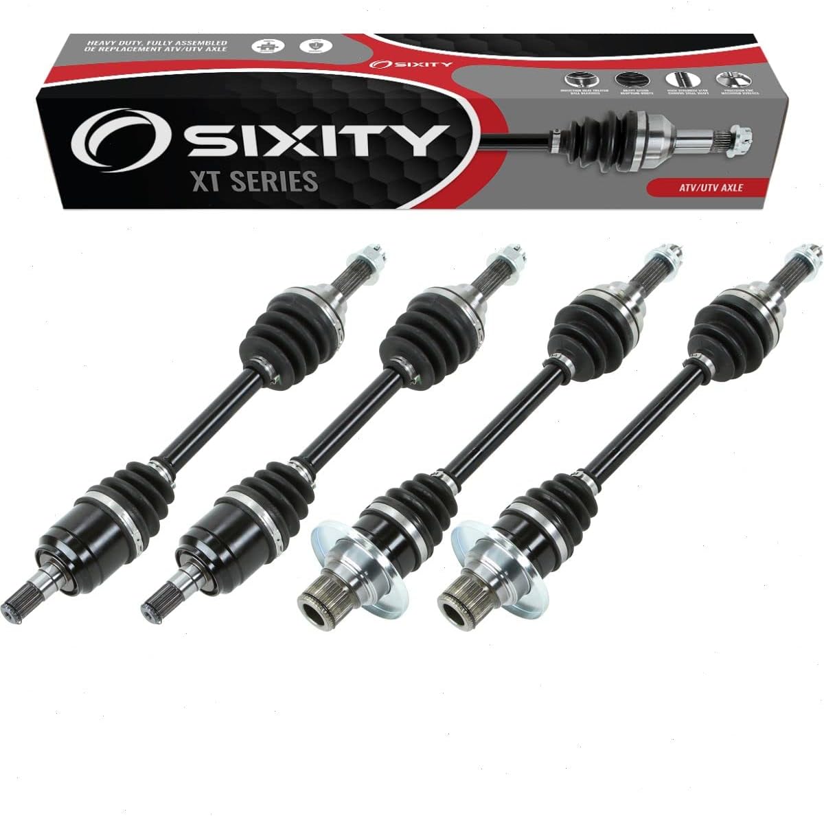 4 pc Sixity XT Front Rear Left Right Axle compatible with Suzuki KingQuad 750 2009 - LT-A750X 4X4