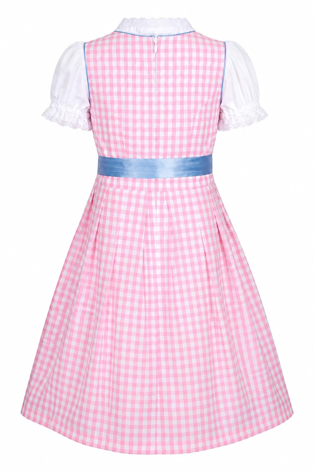 Ramona Lippert® Dziecięcy Dirndl Mia - Dirndl różowy biały w kratkę z bluzką - tradycyjny Dirndl dla dziewczynek - rozm. 110/116-158/164