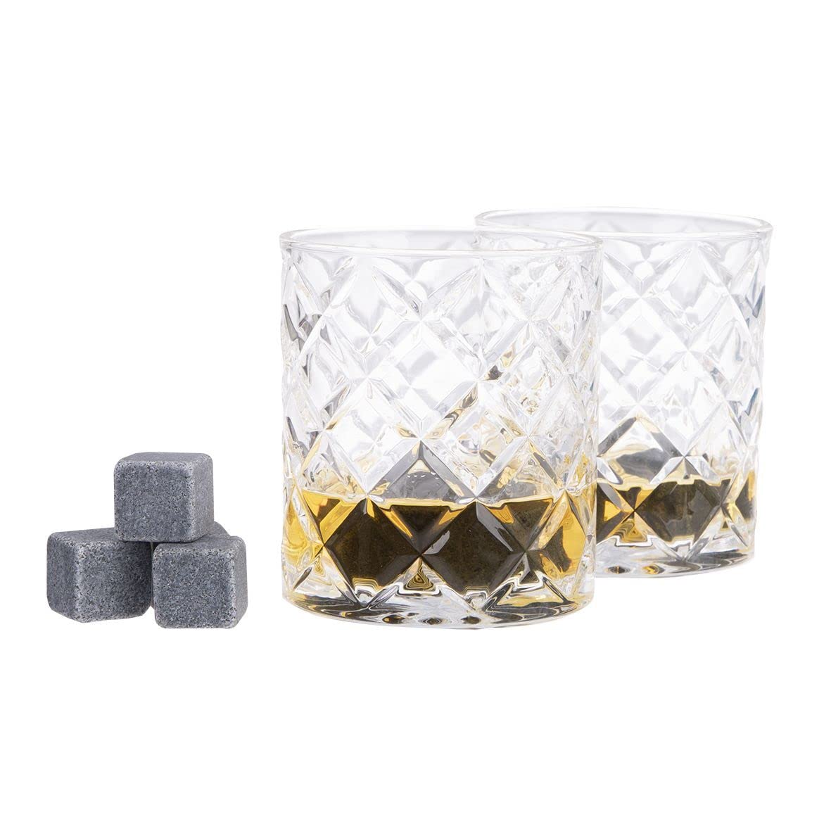 Bartender, set da 12 pezzi per whisky, bicchieri da whisky, pinze e pietre