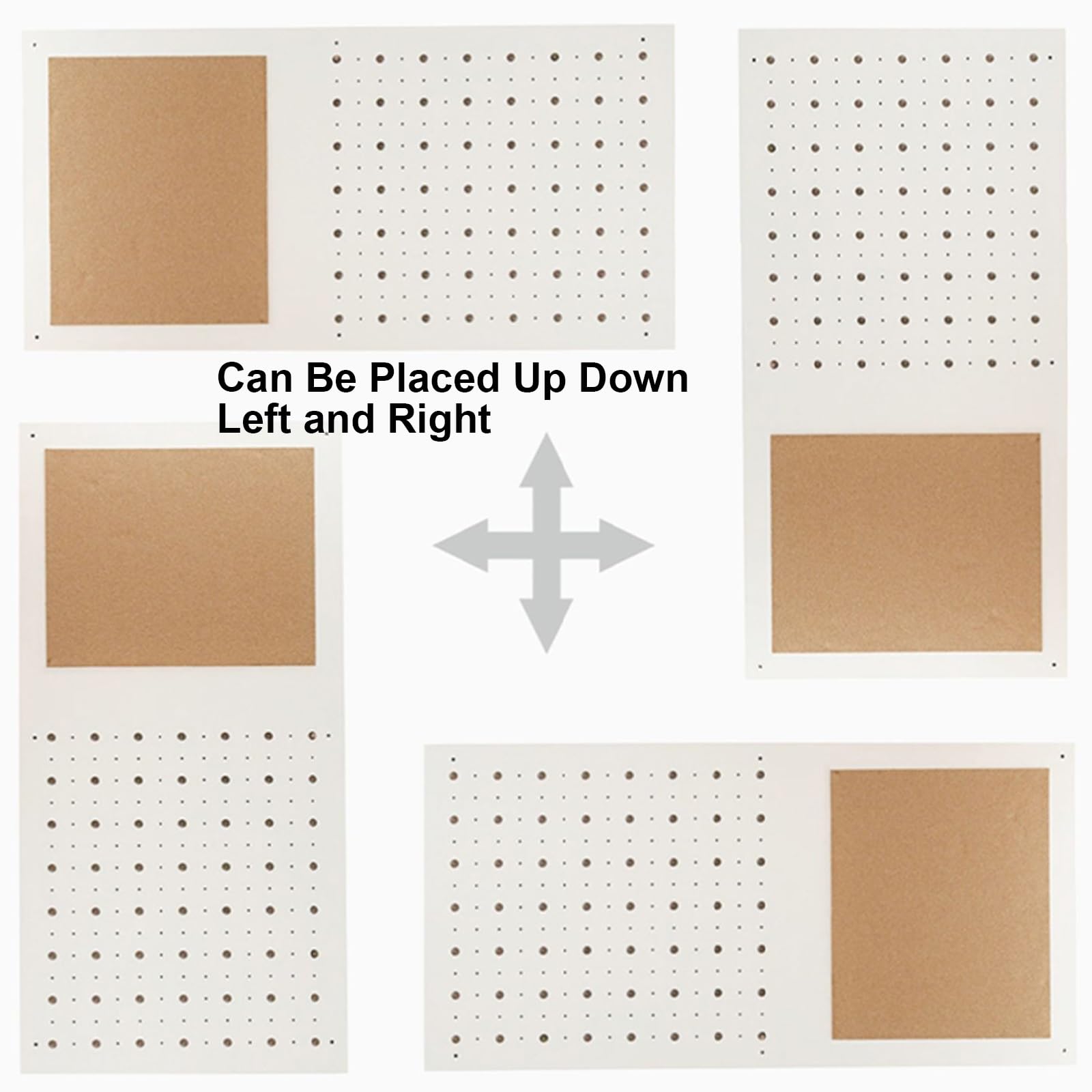 Kombinations-Organizer-Set aus Holz für Pegboard, Multifunktionale Stecktafel für Wand-Organizer, Bastelorganisation, Ornament-Ausstellung(White)