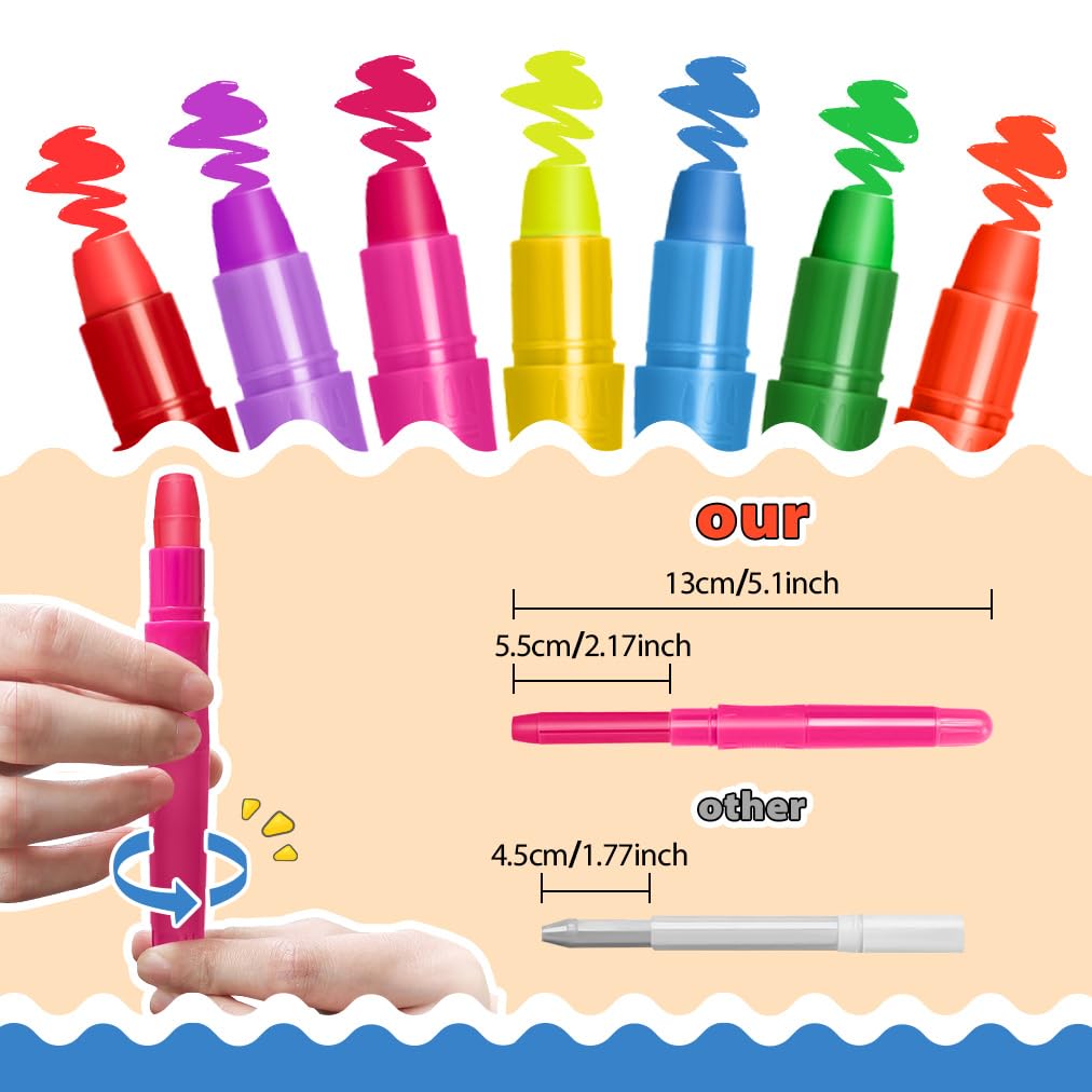 Crayons de Maquillage UV, 14 Crayons De Peinture UV Néon pour Le Visage Et Le Corps, Lavable et Non-Toxique, Maquillage pour Enfants, Idéal pour Carnaval, Festivals, Mascarades, Festa di compleanno
