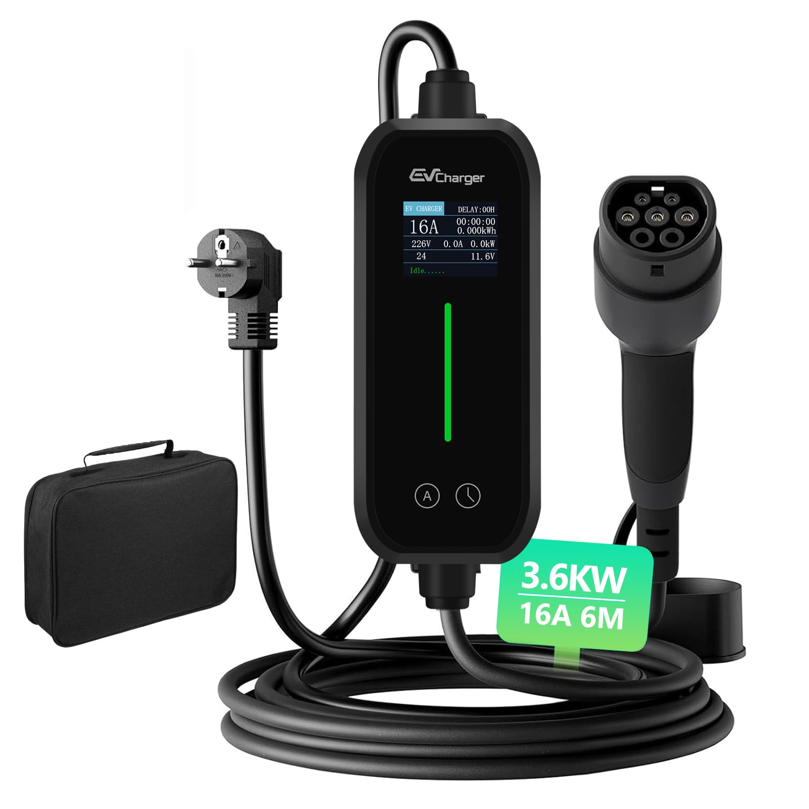 Cavo Di Ricarica Tipo 2 Schuko Per Auto Elettriche LEFANEV - 3.6KW, 8/10/16A Regolabile, 6m, IP65 - Foto 2