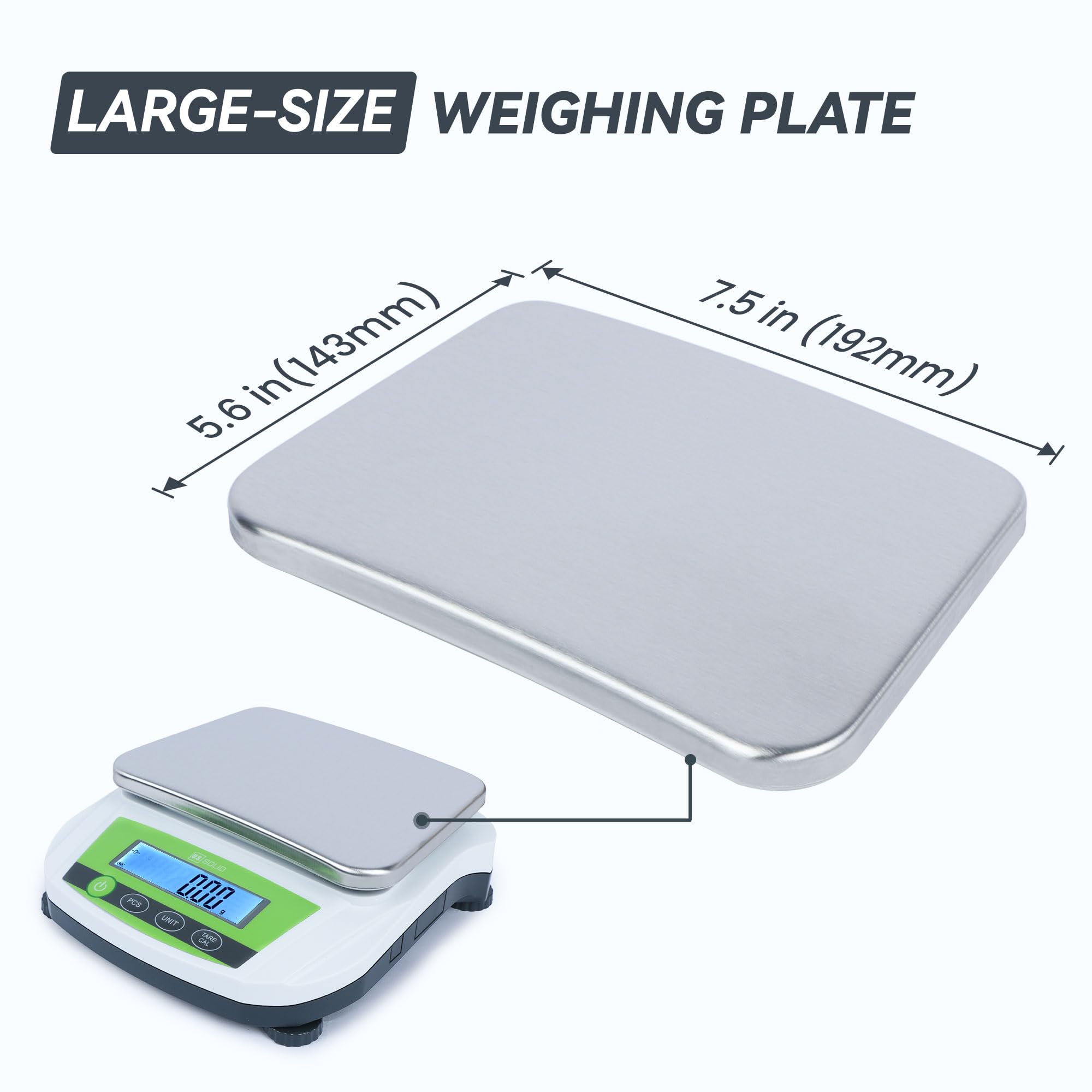 U.S. Solid Bilancia di precisione 5000 g/11 lb x 0,01 g – Bilancia analitica digitale da laboratorio per gioielli da cucina scientifica