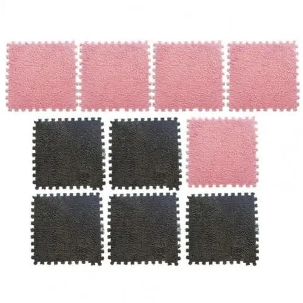 10-częściowa mata podłogowa Puzzle, mata podłogowa Puzzle Płytki, mata podłogowa Puzzle Płytki, mata podłogowa Puzzle Płytki Siłownia(Pink-gray)