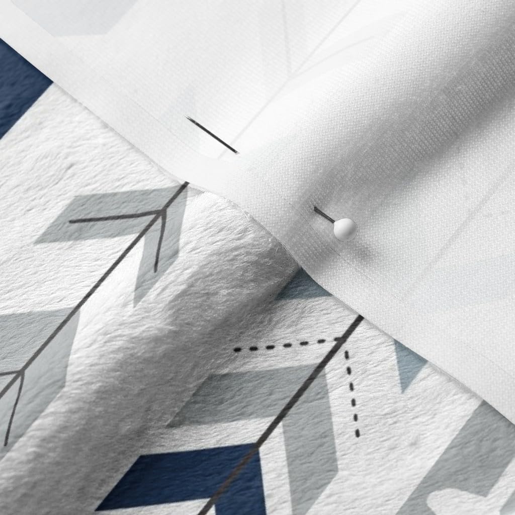 Spoonflower Fabric - Wholecloth Moose Bear Navy Rustic Woods Blue Grey Woodland Patchwork Printed on Minky Fabric by The Yard - Sewing Baby Blankets Quilt Backing Plush