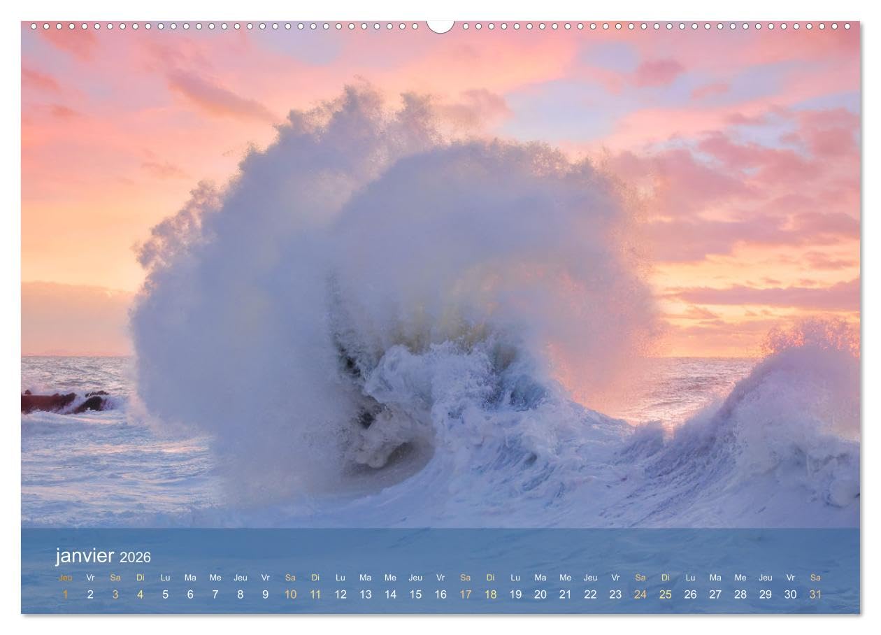 Dans des vagues - Le ballet éternel de la mer (Calendrier mural 2026 DIN A2 vertical), CALVENDO calendrier mensuel: Célébrant la danse intemporelle et captivante des vagues de l'océan.