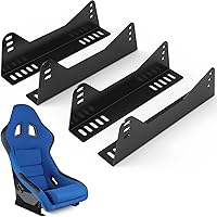 Yuleimy Universal Bucket Seat Mounting Brackets (4-Pack) - Heavy-Duty L-Shape Side Mounts for FRP/Carbon Fiber Racing Seats, Anti-Rust Black Powder Coat