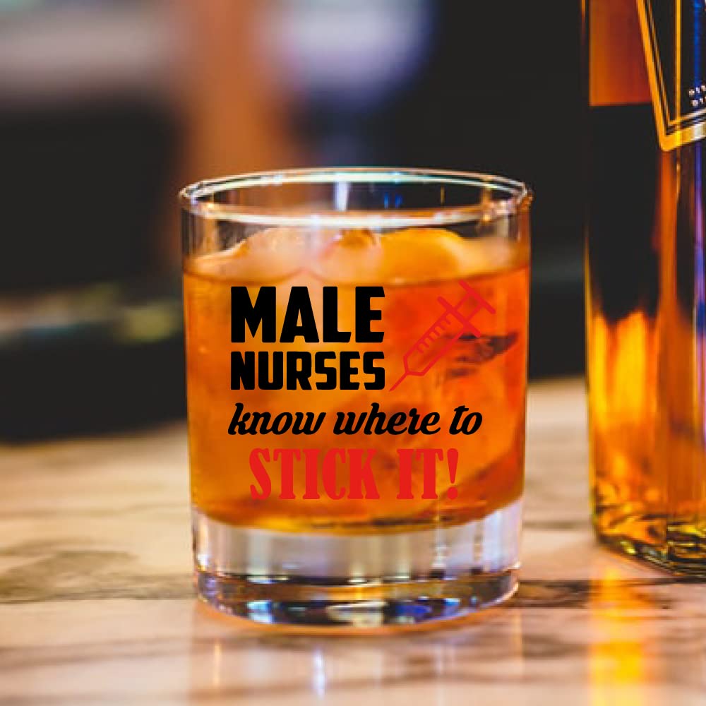 AGMDESIGN Male Nurse Whiskey Glass Gift box - Healthcare Worker Retirement Present - Funny Nurses Day Appreciation Gifts for Women Men Nurse Doctor Healthcare Worker Medical Professional