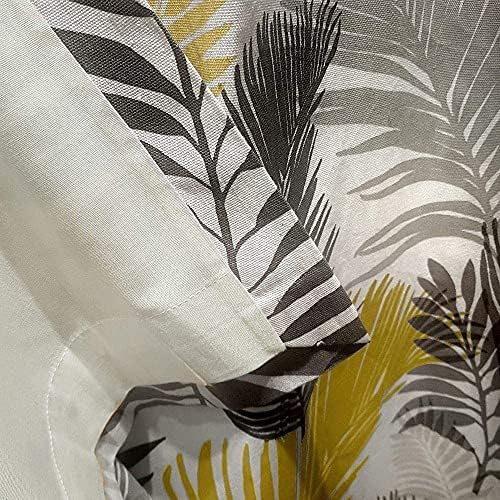 Fusion - Tropical - 100% Cotton Pair of Eyelet Curtains - 66" Width x 72" Drop (168 x 183cm) in Ochre