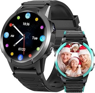 GABLOK Smartwatches 4G GPS WiFi Video Call SOS with Vibration Electronics (Color : Blue1, Size : European Version)