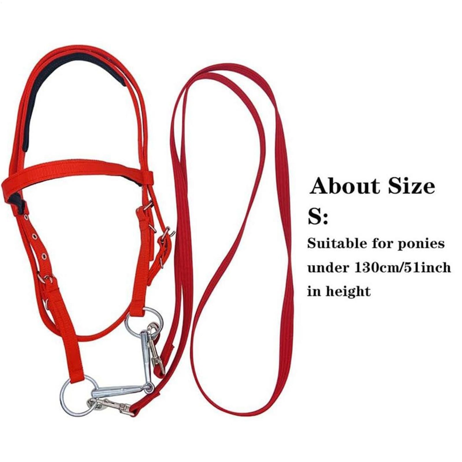 Cavezza Per Cavallo Filetto regolabile Capezzina in nylon Redini equini foderati Forniture equestri for equitazione(S)
