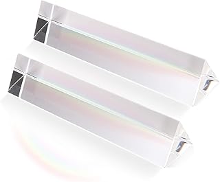 Cedilis 2 Pack 6 Inch Light Optical Glass Crystal Triangular Prism, Rainbow Maker for Light Refraction Spectrum Learning, Unique Photography, Science Physics Teaching