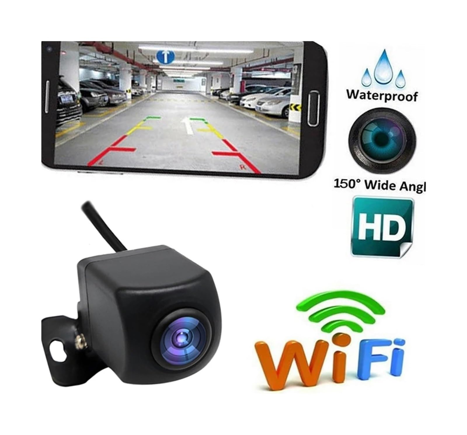 Kamera cofania samochodowa bezprzewodowa kamera cofania WIFI IP67 LCD cofanie