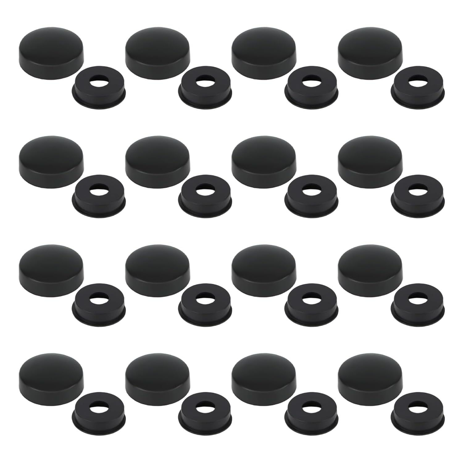 8 Sets Car Plate Screw Caps, Black Plastic Car Plate Frame Bolts Fastener Head Covers Caps for License Trucks RVs Van Motorcycle