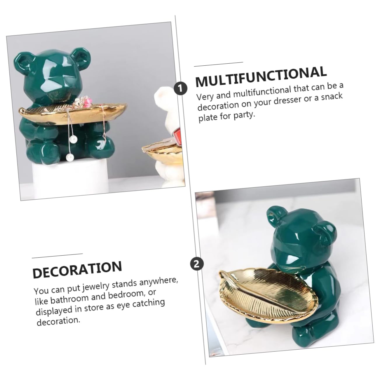 Holibanna Bandeja Decorativa Ideal Para Baño y Dormitorio Soporte De Joyería Plato De Cerámica