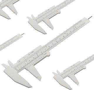 Yakecan Tattoo Measuring Caliper Ruler, 8Pcs Plastic Vernier Caliper 6Inch Double Scale Sliding Gauge Tool Permanent Makeup Tattoo Eyebrow Line Lip Ruler for Jewelers Measuring Tattoo Machine Parts