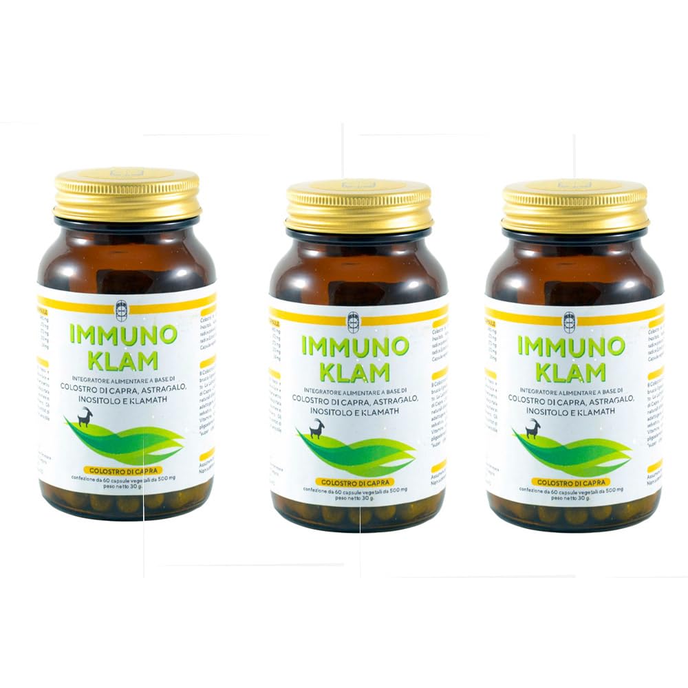 Immuno Klam - OFFERTA 3 CONFEZIONI - Integratore Colostri di capra, Lattoferrina, Klamath