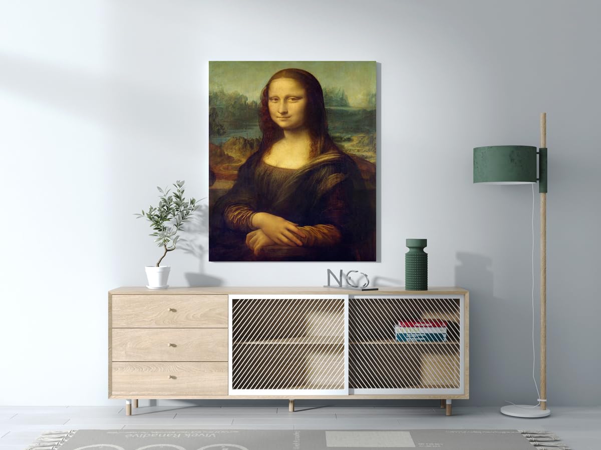 La Gioconda - Mona Lisa | Leonardo da Vinci | Renacimiento | Cuadro Canvas Wall Art | Impresión Giclée lienzo algodón puro | Bastidor 3cm | 55x75cm