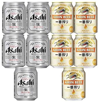 Amazon.co.jp: アサヒスーパードライ250ml 5本 +キリン一番搾り