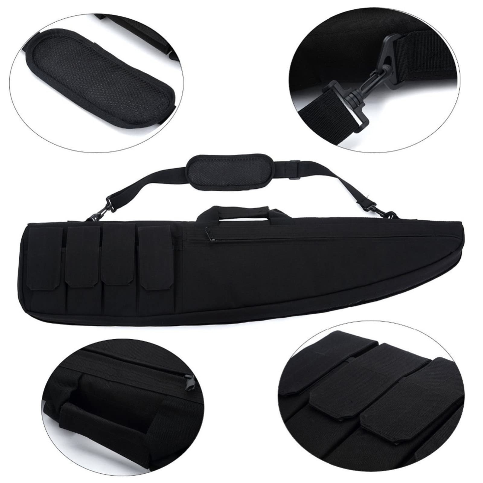 Funda Blanda para Rifle Acolchado, Bolsa de pistola táctica escopeta y estuche de rifle, Estuche de Pistola a Prueba de Golpes con correa para el hombro, longitud disponible en 70 cm/98 cm/118 cm