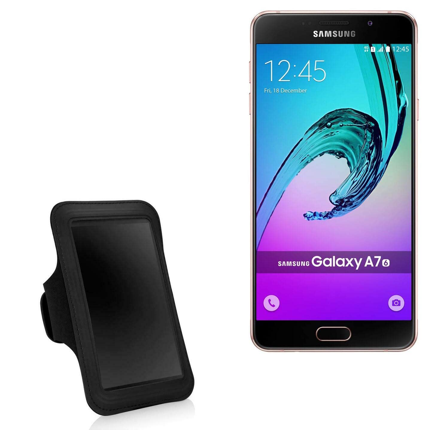 BoxWave Case Compatible with Samsung Galaxy A7 (2016) - Sports Armband, Adjustable Armband for Workout and Running for Samsung Galaxy A7 (2016) - Jet Black