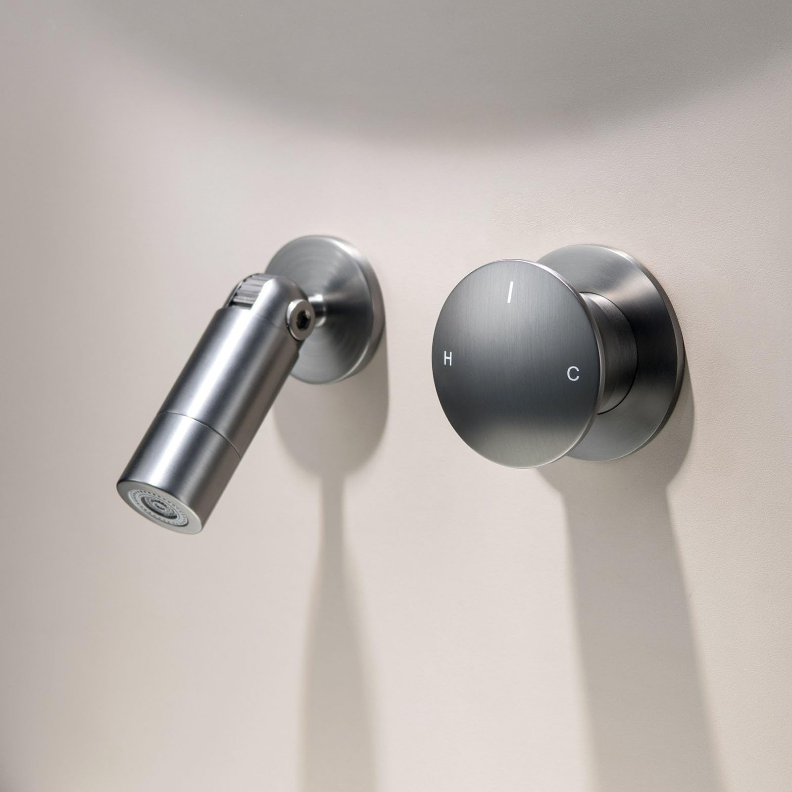 Itnxvkges Gun Gray Bathroom Tap Concealed With Swivel Spout Basin Mixer Tap Single Lever With 2 Modes Gray