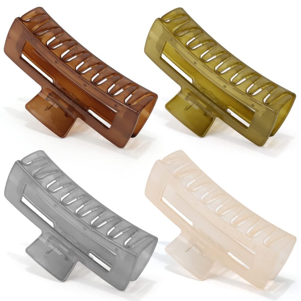 hair accessories for woman – 4pc Hair Claw Clips Large Hair Clips for Women Jelly Clip hair clutcher for women Hair Clip for Girls Hair Accessories hair clips for girls women gift (Colour May Vary)