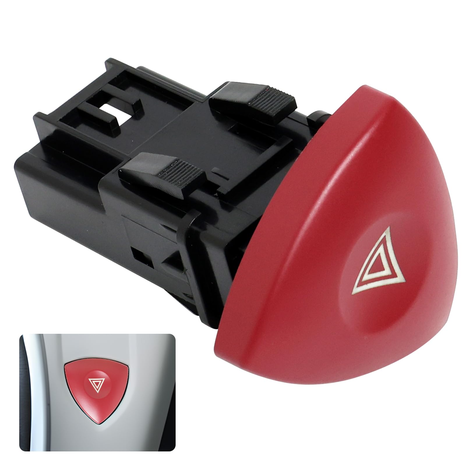 Interrupteur Feux De Détresse (Warning) 4 Broches - Compatible Renault Espace, Laguna, Trafic, Vivaro (Réf. 8200442724)