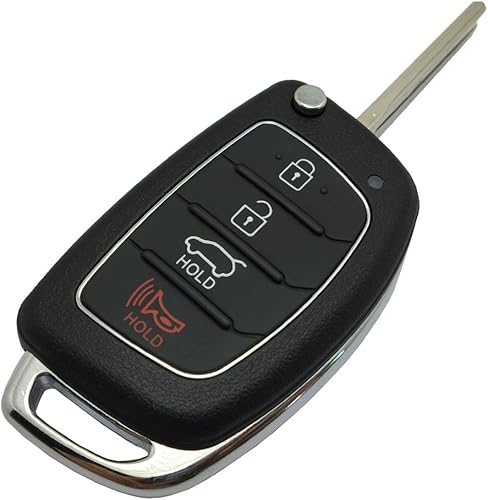 Miniatura 5 de Funda para llavero de repuesto compatible con Hyundai Sonata Santa Fe Flip Key Control Remoto