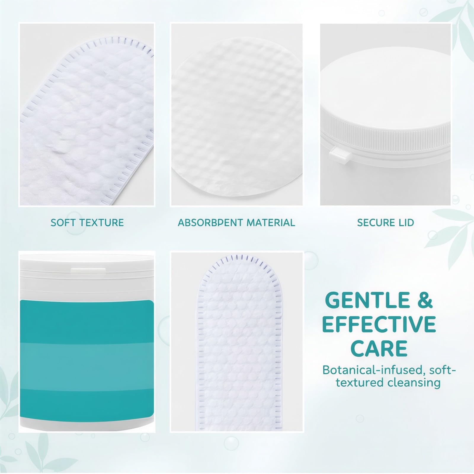 Lingettes pour yeux, oreilles et dents pour animaux, lot de 100 pads pour les yeux, 50 lingettes doigt pour les oreilles, 50 pads pour les dents, contenants 2,8 x 2,8 x 2,4 in et 3,0 x 2,0 x 3,3 in,