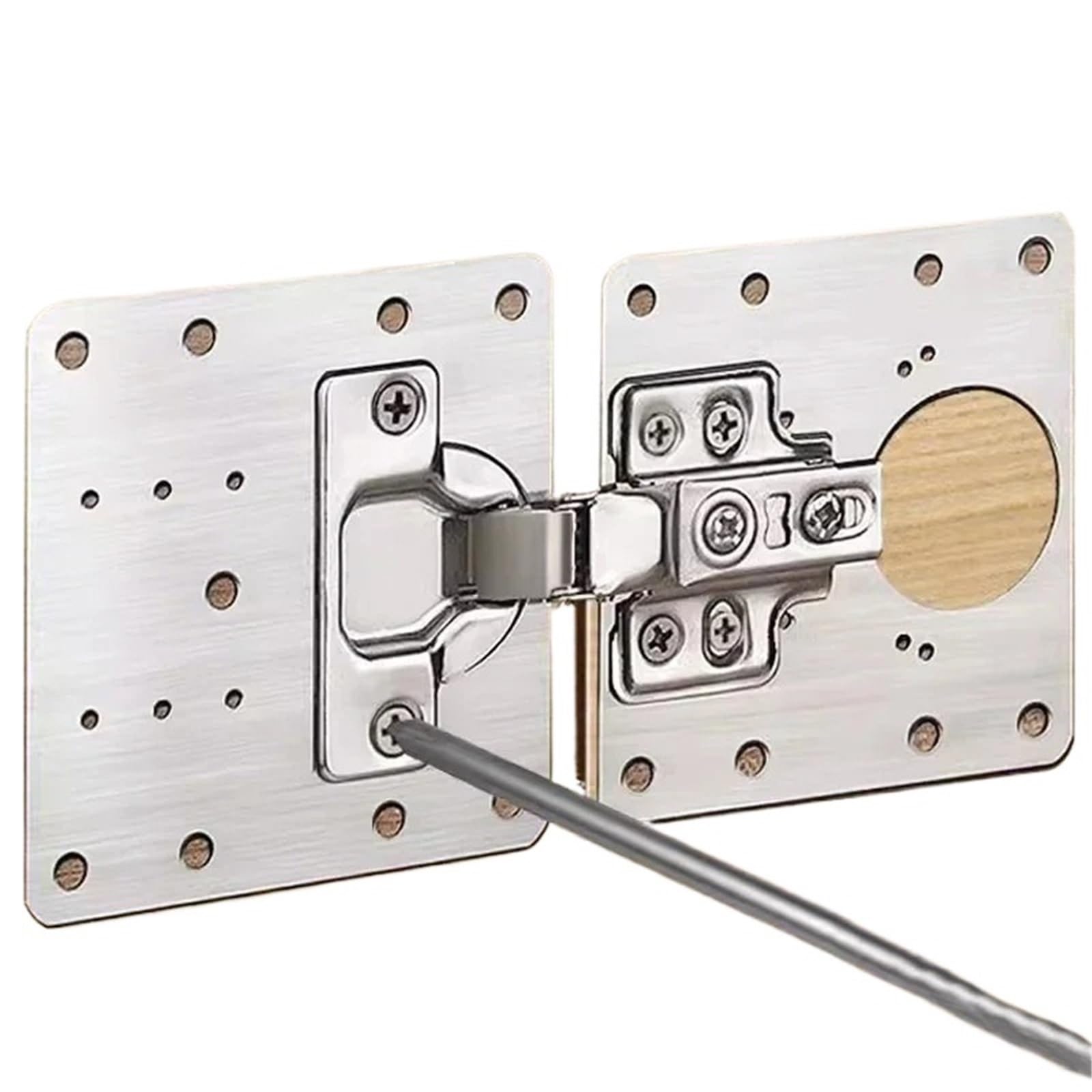 PEQYUACTE Stainless Steel Hinge Repair Plate Hinges Mounting with Screw Flat Fixing Brackets 2/4/6/10Pcs(4 sets)