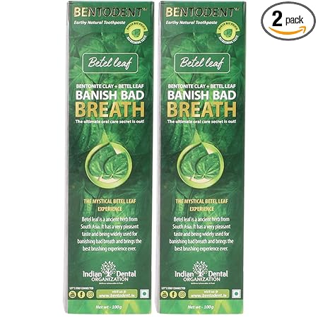 Bentodent Toothpaste - Natural Toothpaste For Entire Family - Freshens Breath, Protects Enamel, Strengthens Gums - Fluoride Free (Betel Leaf Pack)