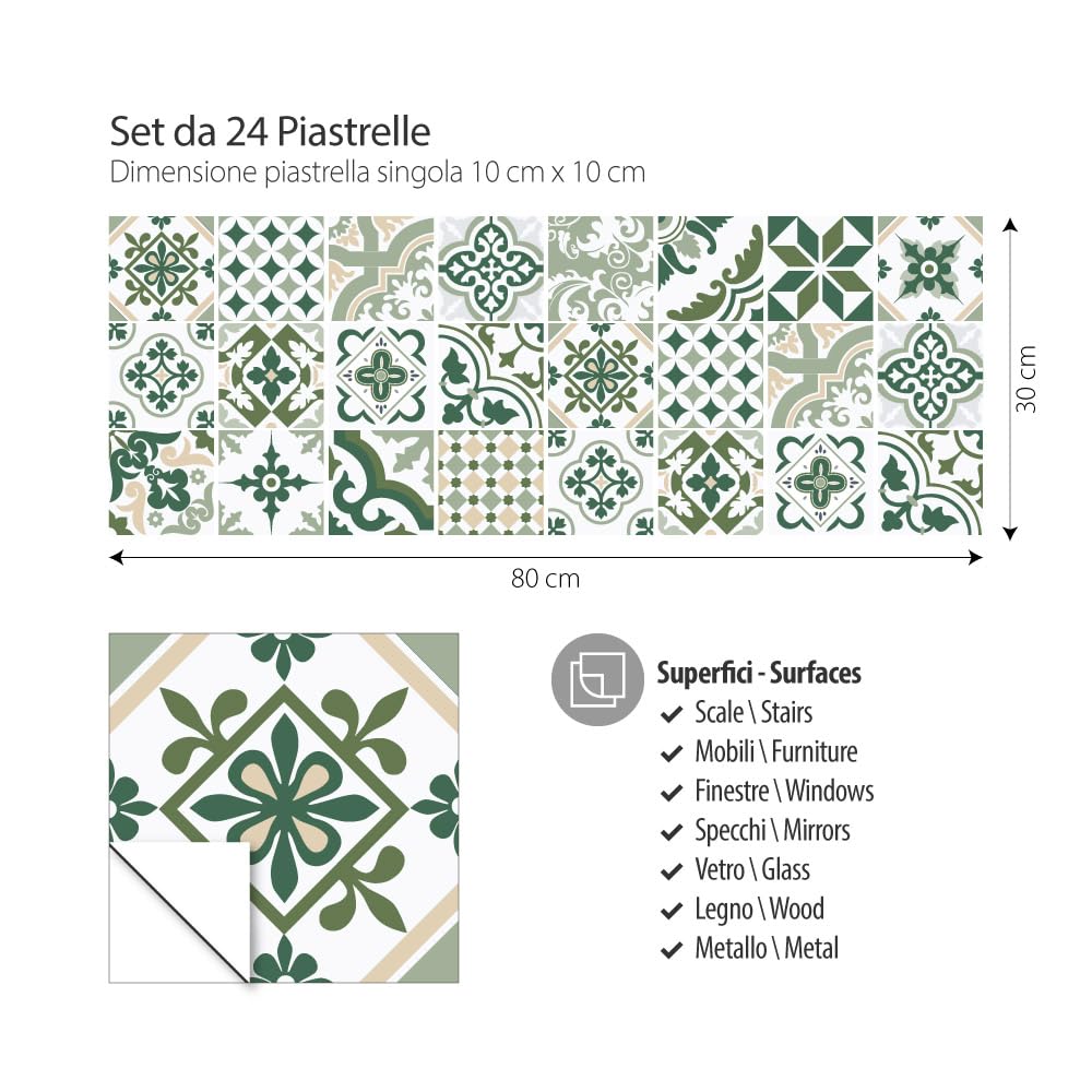 Adesivi Per Piastrelle Da Bagno E Cucina - 24 Pezzi 10x10 Cm, Stile Mosaico, Impermeabili E Facili Da Applicare - Foto 13