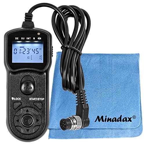 JJC - Disparador remoto 5 en 1 con función de temporizador e intervalo compatible con Nikon D3 D4 D5 D300s D700 D800 D500 (incluye gamuza de limpieza Minadax)