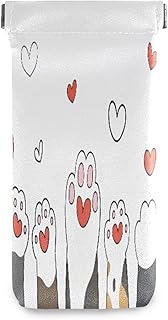 susiyo Paw Animals Cat Dog Glasses Case Portable Microfiber PU Leather Soft Sunglasses Bag Eyeglasses Pouch Holder Squeeze Top for Women Men