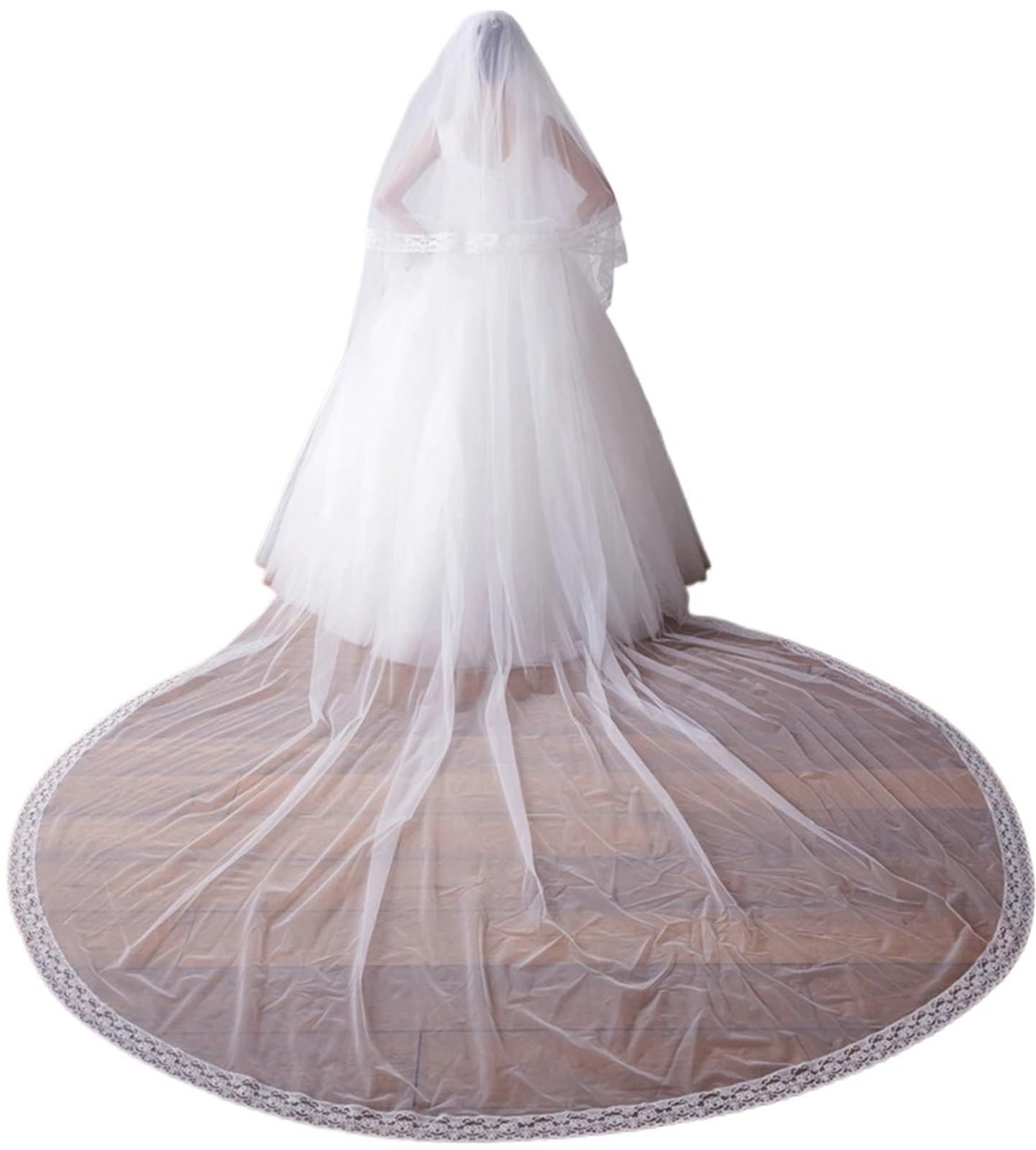 Genérico 3 Meters Edge Bridal Veil Elegant Wedding Veil for Brides Veu de Noiva Voile Mariage Velo Sposa