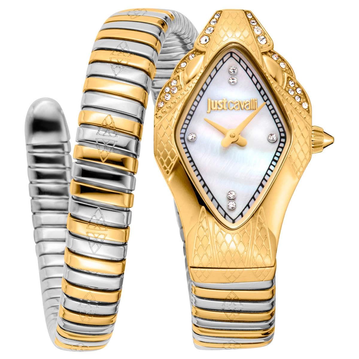 Just Cavalli Women Watch, Rose Gold Color Case, Silver Dial, Two Tone Silver & Rose Gold Color Metal Bracelet, 2 Hands, 3 ATM (Two Tone Silver & Gold Color) (B0CVGZHMFC) Amazon Price History, Amazon Price Tracker