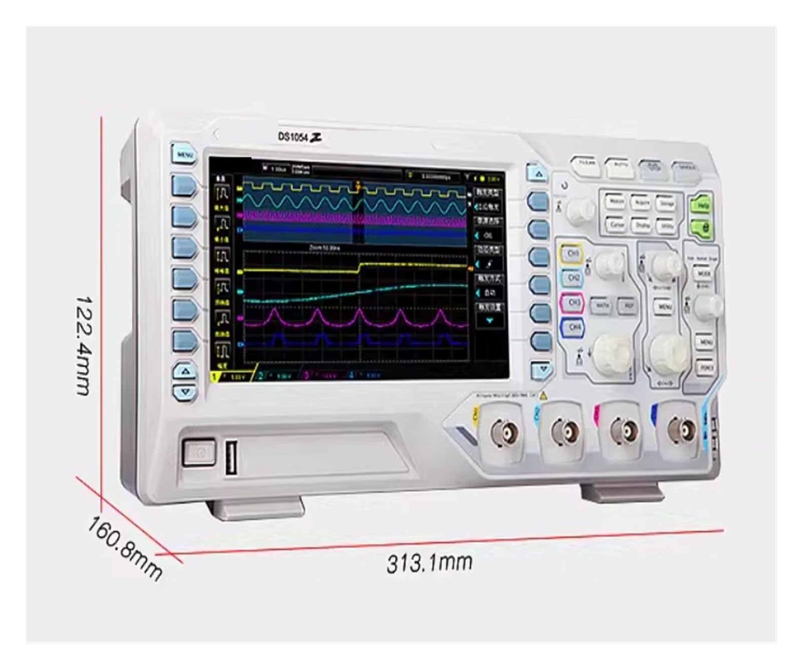 DS1054Z Osciloscopio Digital de Cuatro Canales 50MHz 24Mpts