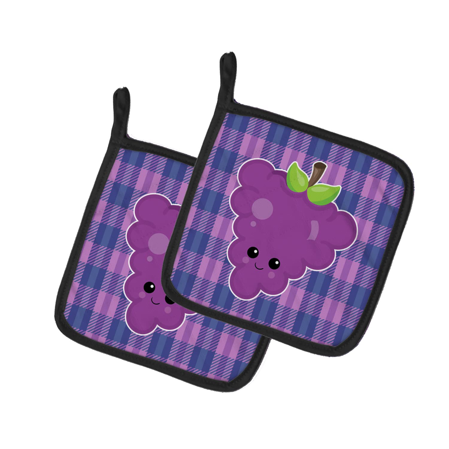 Par de agarraderas Caroline tesoros del bb6994pthd uva cara, accesorios de cocina multicolor